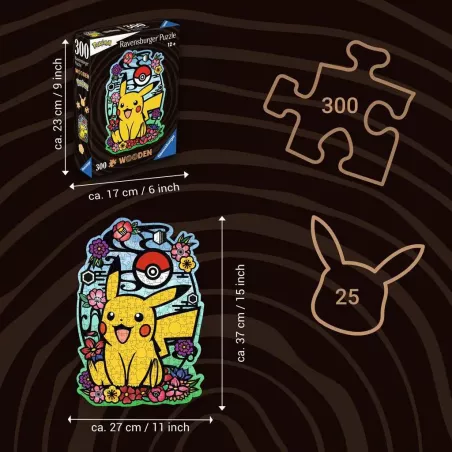 Puzzle - Bois - Ravensburger - 300p - Pikachu
