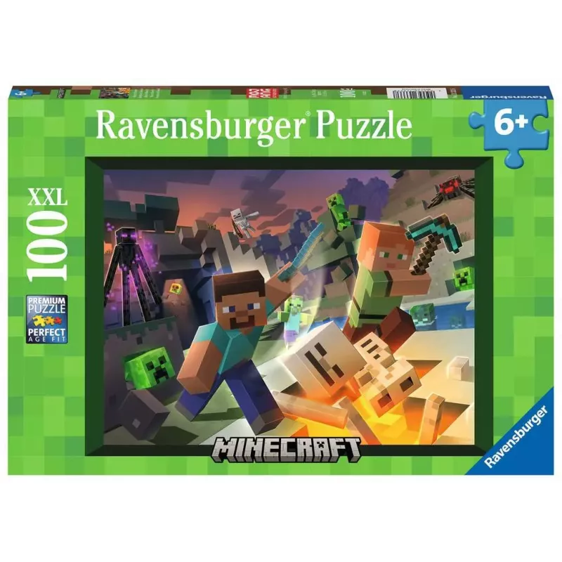 Puzzle - Ravensburger - 100p XXL - Monstres de Minecraft Puzzle - Ravensburger - 100p XXL - Monstres de Minecraft