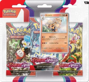 Pokémon – Pack 3 Boosters – EV01 Écarlate & Violet – Arcanin
