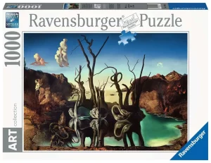 Puzzle Art collection – Ravensburger – 1000p – Salvador Dali – Cygnes se reflétant en éléphants