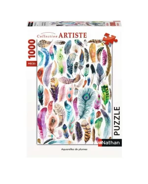 Puzzle – Nathan – 1000p – Aquarelles de plumes