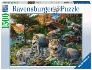 Puzzle – Ravensburger – 1500p – Loups au printemps