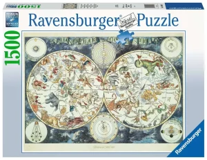 Puzzle – Ravensburger – 1500p – Mappemonde des animaux fantastiques