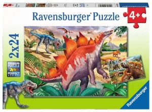Puzzle – Ravensburger – 2x24p – Mammouths et Dinosaures