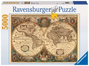 Puzzle – Ravensburger – 5000p – Mappemonde antique  – Boîte Abîmée